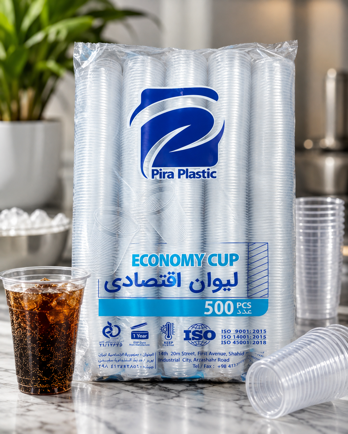 لیوان یکبار مصرف تکظرف مدل اقتصادی بسته 500 عددی