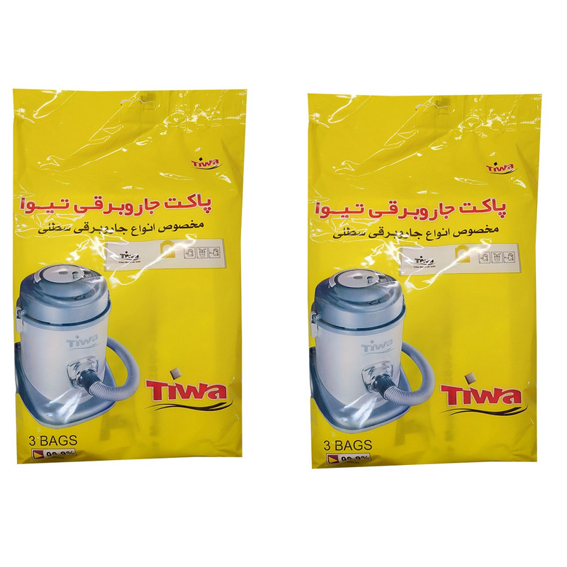 پاکت جاروبرقی تیوا مدل 002  دو بسته 6 عددی مناسب برای جاروبرقی سطلی